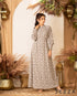 Printed Long Dress with Smocked Cuffs 60212